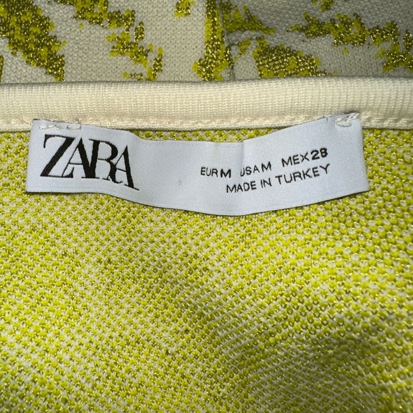 Zara Lime Green Floral Mini Dress - Picture 4 of 6